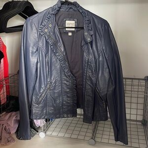 Esprit faux leather jacket - zipper and snap closure at the top. - size 6 US